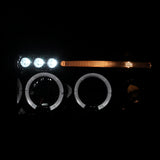 Coolstuffguru Compatible with Dodge Ram 1500 2500 Smoke Lens Glossy Black Halo Projector Head Lights