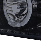 Coolstuffguru Compatible with Dodge Ram 1500 2500 Smoke Lens Glossy Black Halo Projector Head Lights