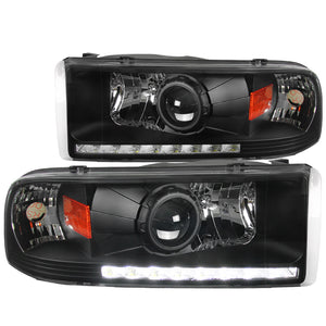 Coolstuffguru Compatible with Dodge Ram 1500/2500/3500 Euro Black SMD LED Projector Headligths