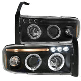 Coolstuffguru Black LED HALO PROJECTOR HEADLIGHT+TAIL LAMP+CLEAR 3RD BRAKE L Compatible with 1994-2001 DODGE RAM