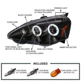 Coolstuffguru Compatible with Acura Rsx Jdm Black Dual Halo Projector Head Lights