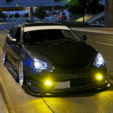 Coolstuffguru Compatible with Acura Rsx Jdm Black Dual Halo Projector Head Lights