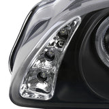 Coolstuffguru Compatible with Nissan Sentra Black Dual Halo Led Projector Headlights