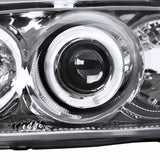 Coolstuffguru Compatible with Nissan Sentra Chrome Clear Dual Halo Projector Head Lights