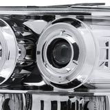 Coolstuffguru Compatible with GMC Sierra 1500/2500/3500 Chrome Clear Halo LED Projector Headlights