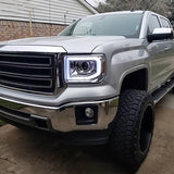 Coolstuffguru Compatible with GMC Sierra 1500 2500HD 3500HD Pickup Chrome Projector Headlights w/LED Signal