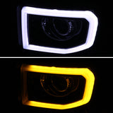 Coolstuffguru Compatible with GMC Sierra Glossy Black LED Projector Headlights+Smoke C-LED Tail Brake Lamp