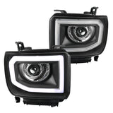 Coolstuffguru Compatible with GMC Sierra 1500 2500HD 3500HD Pickup Black Projector Headlights w/LED Signal