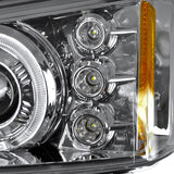 Coolstuffguru Compatible with Chevy Silverado Halo Chrome Clear Projector Head Lights