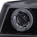 Coolstuffguru Compatible with Chevy Silverado Avalanche Glossy Black LED Dual Halo Projector Headlights