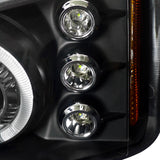 Coolstuffguru Compatible with Chevy Silverado Avalanche Black Halo Led Projector Headlights