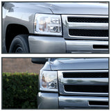 Coolstuffguru Compatible with Chevy Silverado Pickup Cab Clear Projector Headlights w/LED DRL Bar Lamps