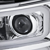 Coolstuffguru Compatible with Chevy Silverado Pickup Clear LED DRL Bar Projector Headlights Headlamps Pair