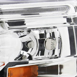 Coolstuffguru Compatible with Chevy Silverado 1500 Chrome Halo Projector Headlights+Red LED Tail Brake Lam