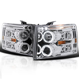 Coolstuffguru Compatible with Chevy Silverado Chrome Clear Projector Head Lights