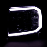 Coolstuffguru Compatible with Chevy Silverado Pickup Cab Glossy Black Projector Headlights w/LED DRL Bar