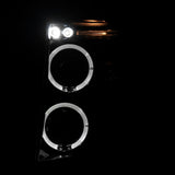 Coolstuffguru Compatible with PIANO BLACK 07-13 SILVERADO 1500 HALO PROJECTOR HEADLIGHT+GRILL+SMOKE TAIL L