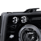 Coolstuffguru GLOSSY BLACK HALO PROJECTOR HEADLIGHT+SMOKE LED TAIL L Compatible with 2007-2012 CHEVY SILVERADO