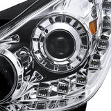 Coolstuffguru Compatible with Hyundai Sonata Chrome SMD LED Projector Headlights Pair (Left + Right)