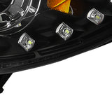 Coolstuffguru Compatible with Hyundai Sonata SMD LED Black Projector Headlights Pair (Left+Right)