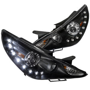 Coolstuffguru Compatible with Hyundai Sonata SMD LED Black Projector Headlights Pair (Left+Right)