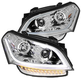 Coolstuffguru Compatible with Kia Soul Chrome Clear LED Bar Projector Headlights Replacement Pair