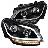 Coolstuffguru Compatible with Kia Soul Black Clear LED Bar Projector Headlights Replacement Pair