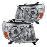 Coolstuffguru Compatible with Toyota Tacoma JDM Chrome Clear Projector Headlights Head Lamps Pair