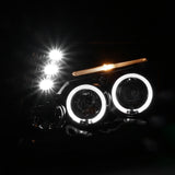 Coolstuffguru Compatible with Toyota Tacoma LED Dual Halo Jet Black Projector Headlights Lamps Left+Right