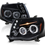 Coolstuffguru Compatible with Toyota Tacoma Halo Glossy Black Housing Projector Head Lights