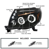 Coolstuffguru Compatible with Toyota Tacoma Halo Black Projector Head Lights