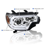 Coolstuffguru Compatible with Toyota Tacoma Chrome LED DRL Projector Headlights Lamps Pair