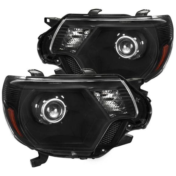 Coolstuffguru Compatible with Toyota Tacoma Pickup Black Retrofit Projector Headlights Replacement Pair