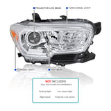 Coolstuffguru Compatible with 2016-2019 Toyota Tacoma Left Driver Side Projector Headlights WITHOUT Daytime Running Light