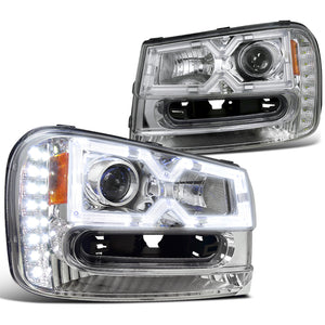 Coolstuffguru Compatible with Chevy Trailblazer Smd Led Halo Signal Projector Clear Headlights
