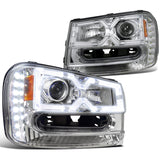 Coolstuffguru Compatible with Chevy Trailblazer Smd Led Halo Signal Projector Clear Headlights