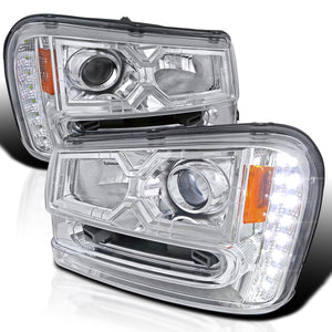 Coolstuffguru Compatible with Chevy Trailblazer Chrome Projector Headlights w/ SMD LED