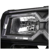 Coolstuffguru Compatible with Chevy Trail Blazer Black SMD LED Projector Headlights With New Halo Ring