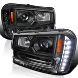 Coolstuffguru Compatible with Chevy Trailblazer Black Projector Headlights w/ SMD LED