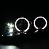 Coolstuffguru Compatible with Scion tC Dual Halo Jet Black Projector Headlights W/ Led Lamps Left+Right