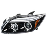 Coolstuffguru Compatible with Scion tC Dual Halo Jet Black Projector Headlights W/ Led Lamps Left+Right