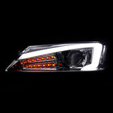 Coolstuffguru Compatible with Scion tC 4DR Chrome LED Light Bar+LED Signal Projector Headlights Pair