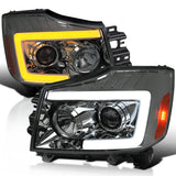 Coolstuffguru Smoke Sequential LED Projector Headlights Switchback Signal Compatible with 2004-2015 Titan