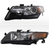 Coolstuffguru Compatible with Acura TSX Projector Headlights Black Housing Clear Lens w/ Amber Reflector