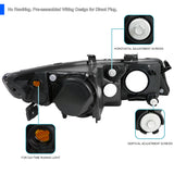 Coolstuffguru Compatible with Acura TSX Projector Headlights Black Housing Clear Lens w/ Amber Reflector