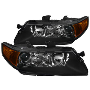 Coolstuffguru Compatible with Acura TSX Projector Headlights Black Housing Clear Lens w/ Amber Reflector