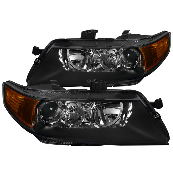 Coolstuffguru Compatible with Acura TSX Projector Headlights Black Housing Clear Lens w/ Amber Reflector