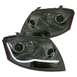 Coolstuffguru Compatible with Audi TT Chrome/Smoke Projector Headlights w/ LED Strip Bar