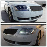 Coolstuffguru Compatible with Audi TT Black Projector Headlights w/ LED Strip Bar