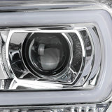 Coolstuffguru LED Light Bar Chrome Housing Clear Lens Projector Headlights Compatible with Toyota Tundra 2007-2013, 08-17 Sequoia, L+R Pair Head Light Lamp Assembly